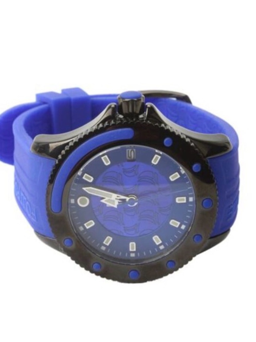 Folli Follie Womens Black Blue Stainless Steel
Quartz sports Watch 44mm NWT